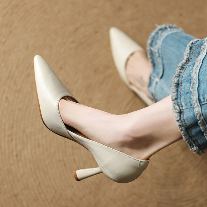 Liana Genuine Leather Heels  Liora Lane Boutique