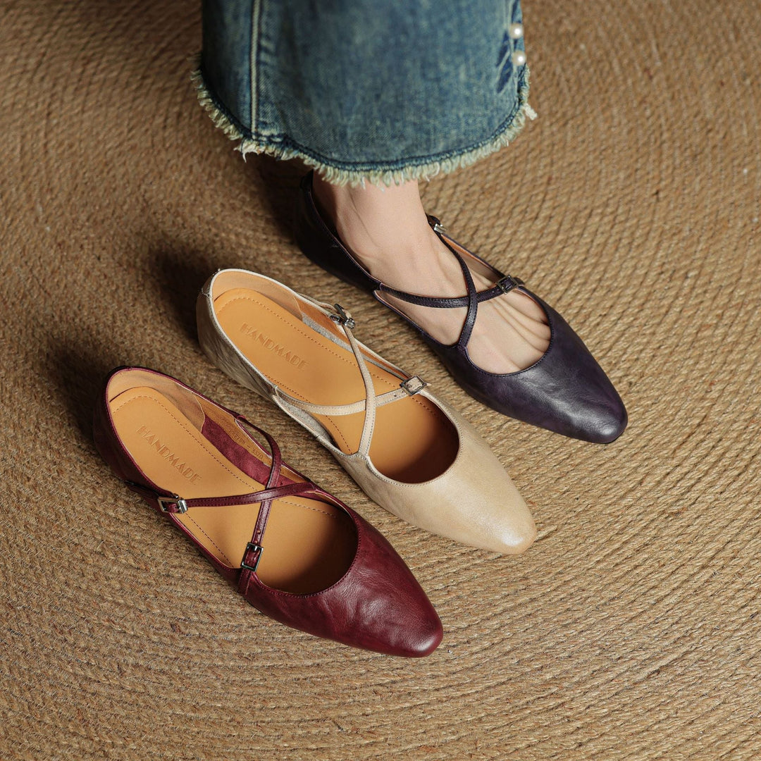 Eclan Genuine Leather Flats  Liora Lane Boutique
