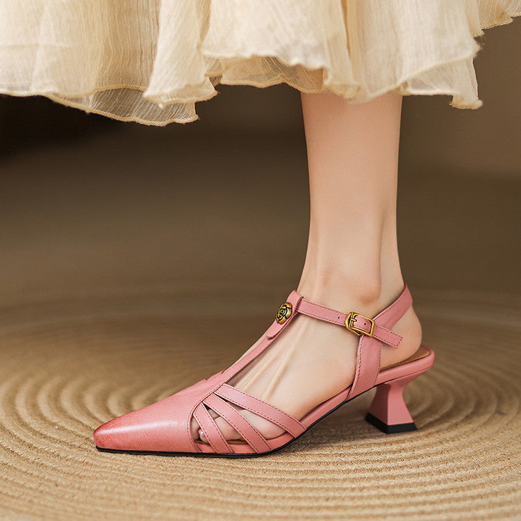 Viara Genuine Leather Heels  Liora Lane Boutique