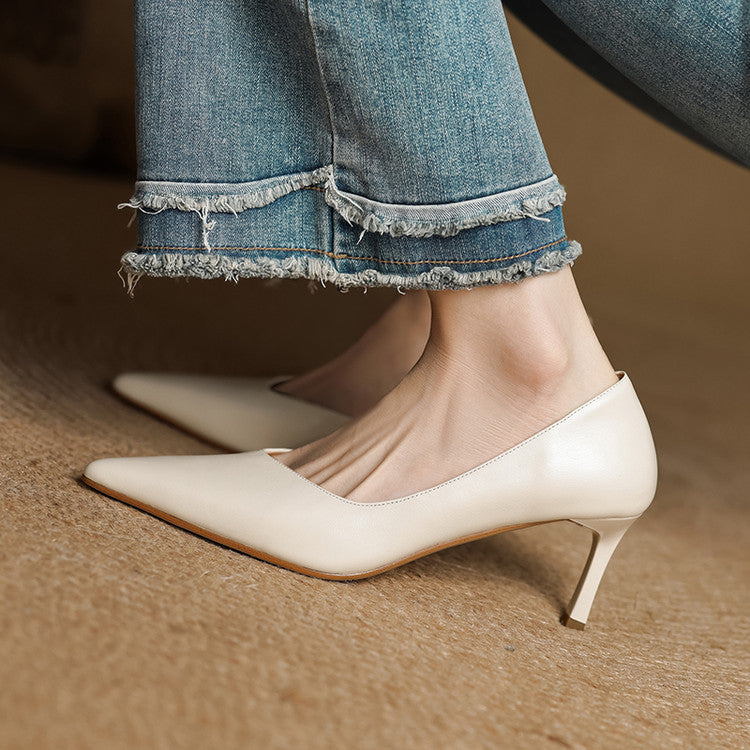 Nuva Genuine Leather Heels  Liora Lane Boutique