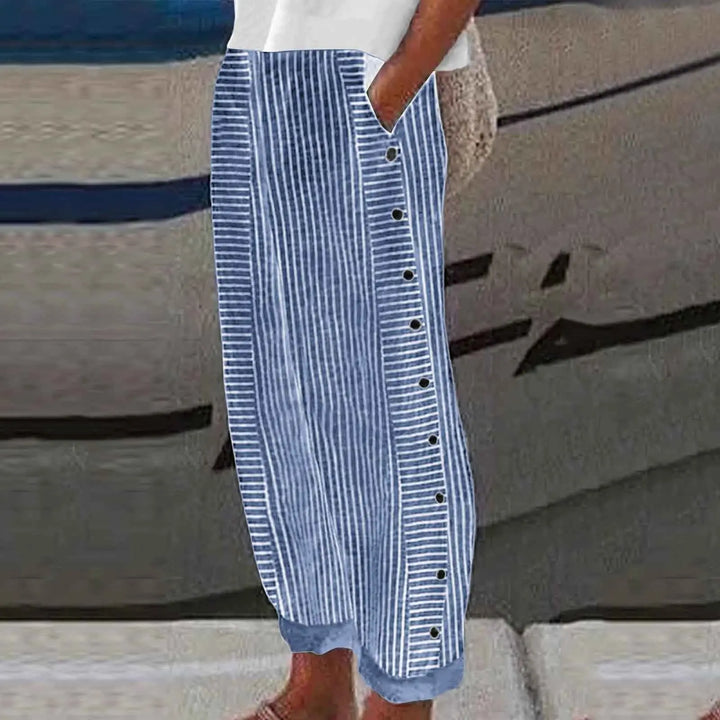 Seaside Striped Button-Up Pants Jasmine's Boutique Australia