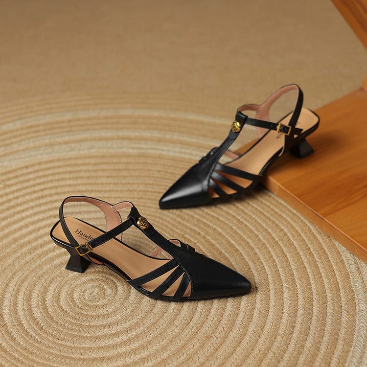 Viara Genuine Leather Heels  Liora Lane Boutique