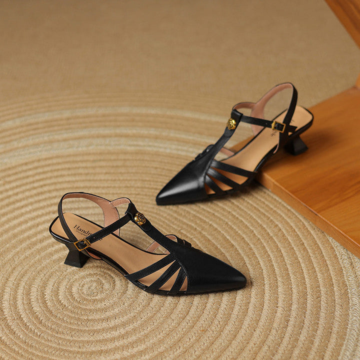 Viara Genuine Leather Heels  Liora Lane Boutique