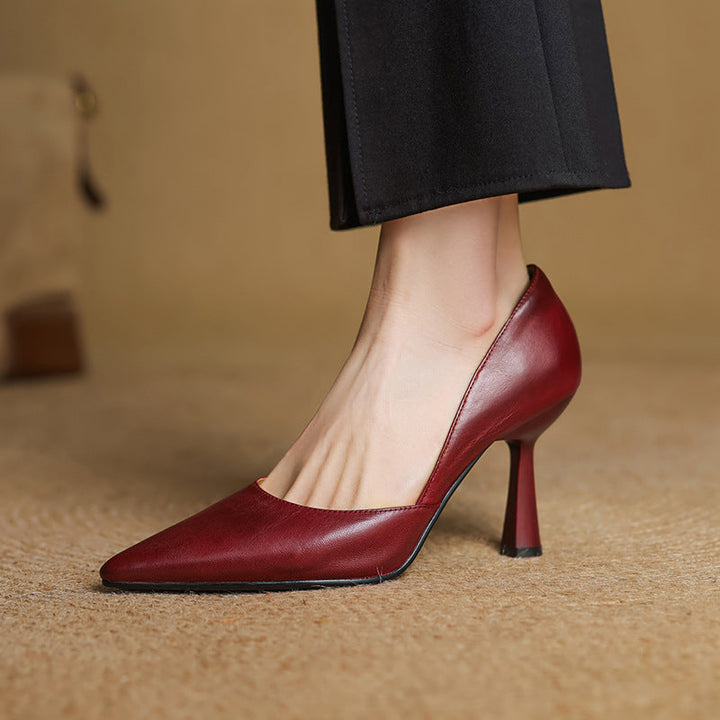 Liana Genuine Leather Heels  Liora Lane Boutique