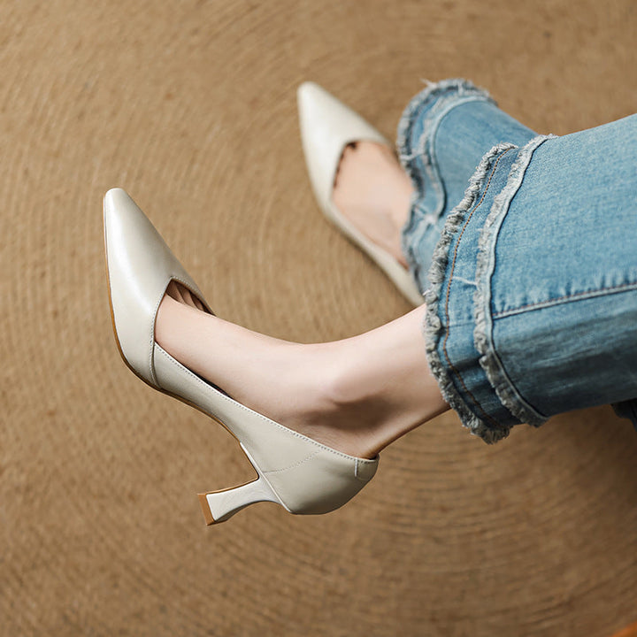 Zyne Genuine Leather Heels  Liora Lane Boutique