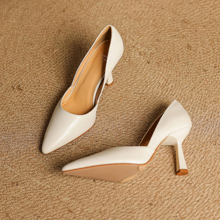 Liana Genuine Leather Heels  Liora Lane Boutique