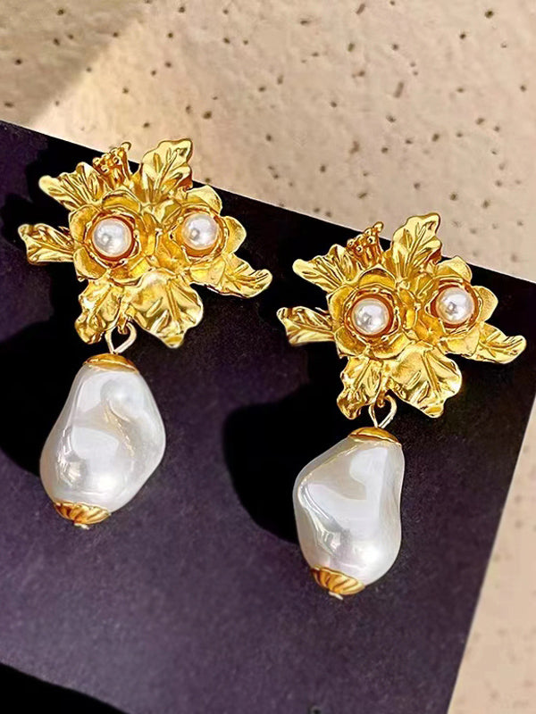 Pink Vintage Baroque Pearl Stud Earrings Jasmine's Boutique Australia