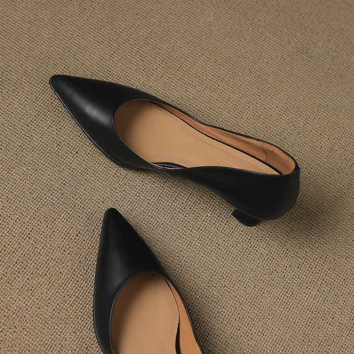 Elyia Genuine Leather Heels  Liora Lane Boutique