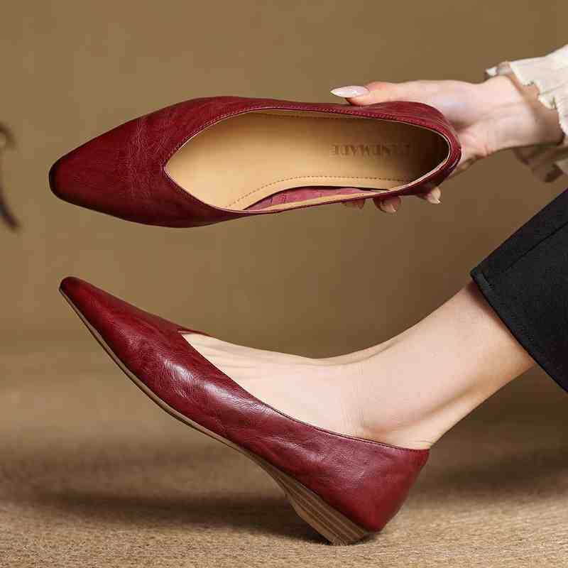 Valmir Genuine Leather Mules  Liora Lane Boutique  Maroon / 9.5 109.99