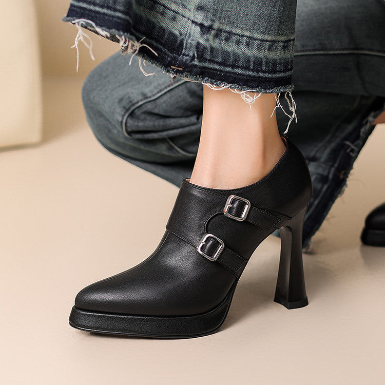 Nyrix Genuine Leather Heels  Liora Lane Boutique