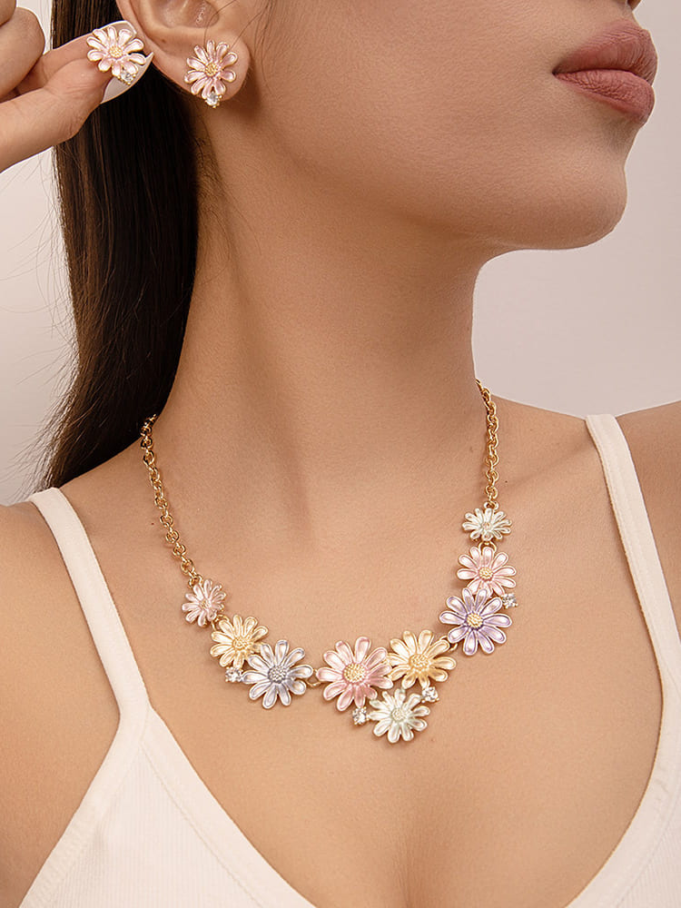 SOHI Jewelry Set Women's Multicolored Pastel Flora Jasmine's Boutique Australia