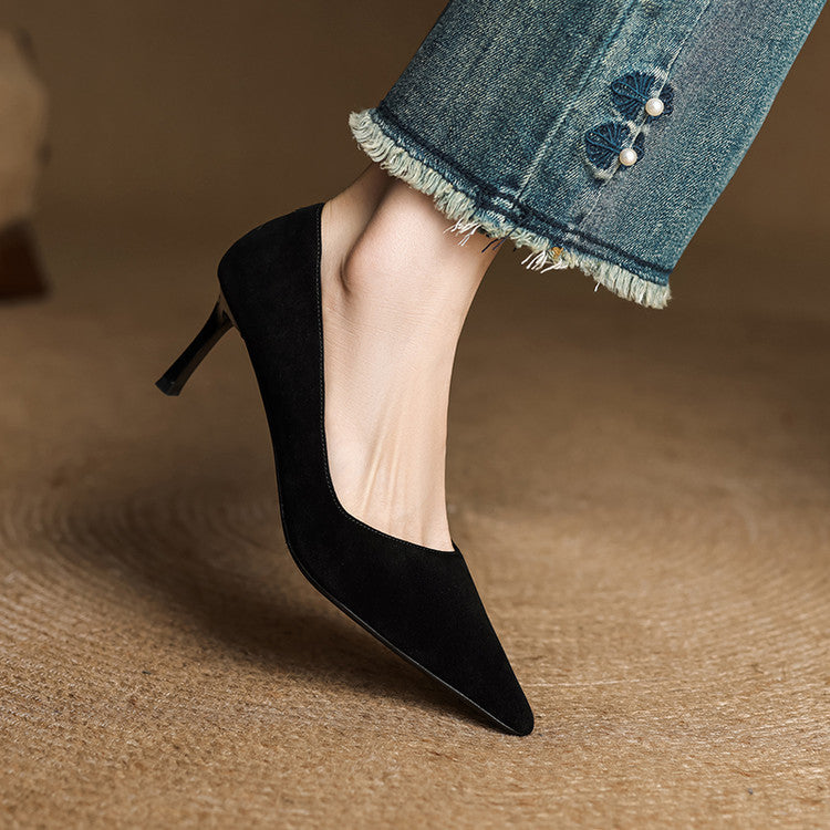 Nuva Genuine Leather Heels  Liora Lane Boutique