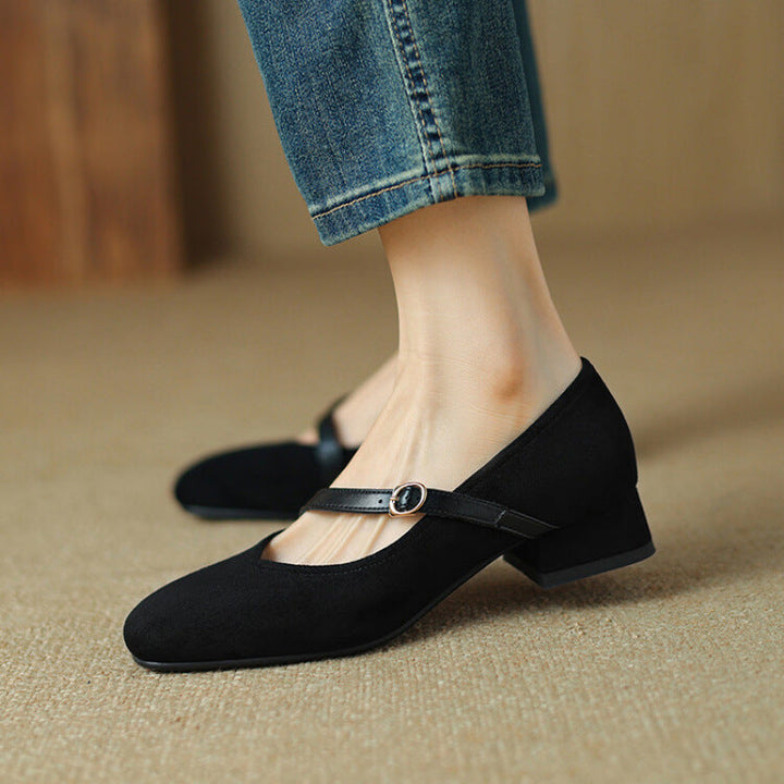 Elura Suede Heels  Liora Lane Boutique  Black / 12.5 69.99