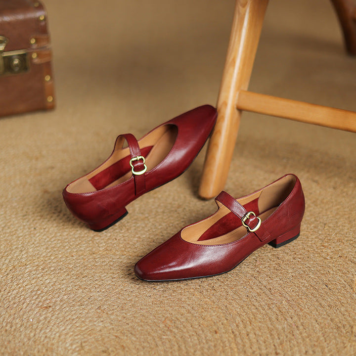 Maira Genuine Leather Heels  Liora Lane Boutique