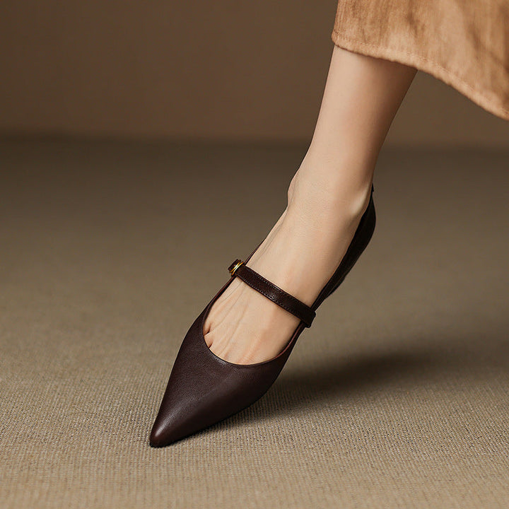 Delia Genuine Leather Heels  Liora Lane Boutique