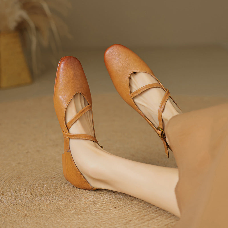 Norie Genuine Leather Flats  Liora Lane Boutique