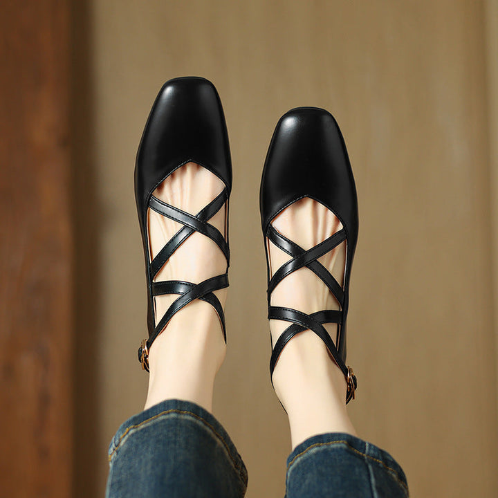 Elva Leather Heels  Liora Lane Boutique