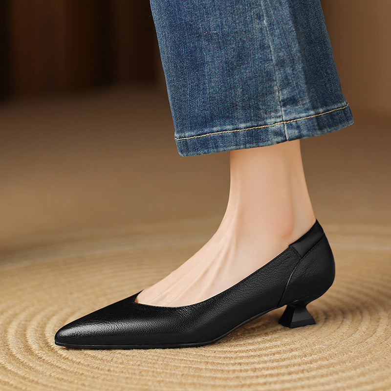 Nera Genuine Leather Heels  Liora Lane Boutique