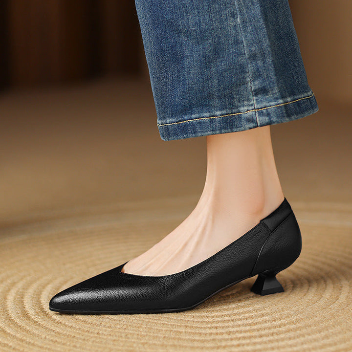 Nera Genuine Leather Heels  Liora Lane Boutique