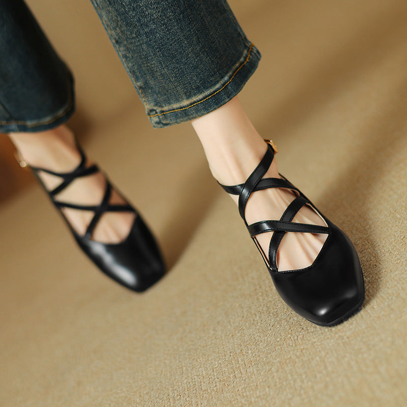 Elva Leather Heels  Liora Lane Boutique