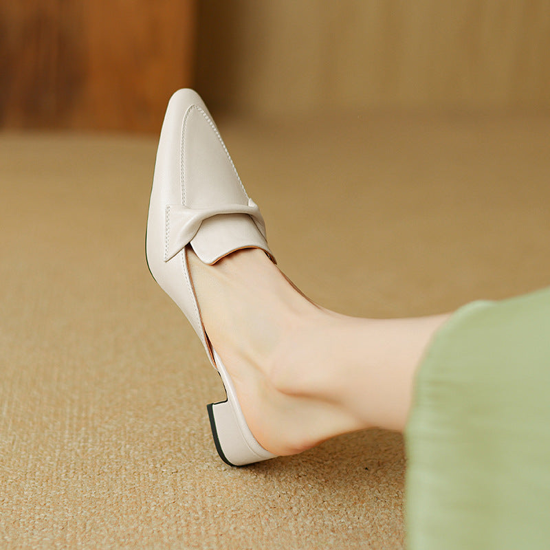 Erlen Genuine Leather Mules  Liora Lane Boutique