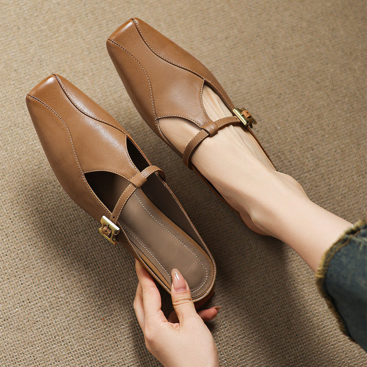 Keva Genuine Leather Mules  Liora Lane Boutique  Brown / 10.5 119.99