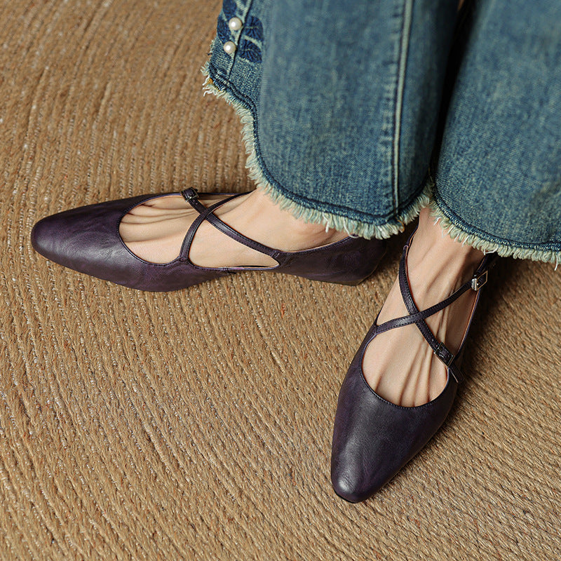 Eclan Genuine Leather Flats  Liora Lane Boutique