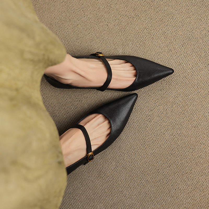 Delia Genuine Leather Heels  Liora Lane Boutique