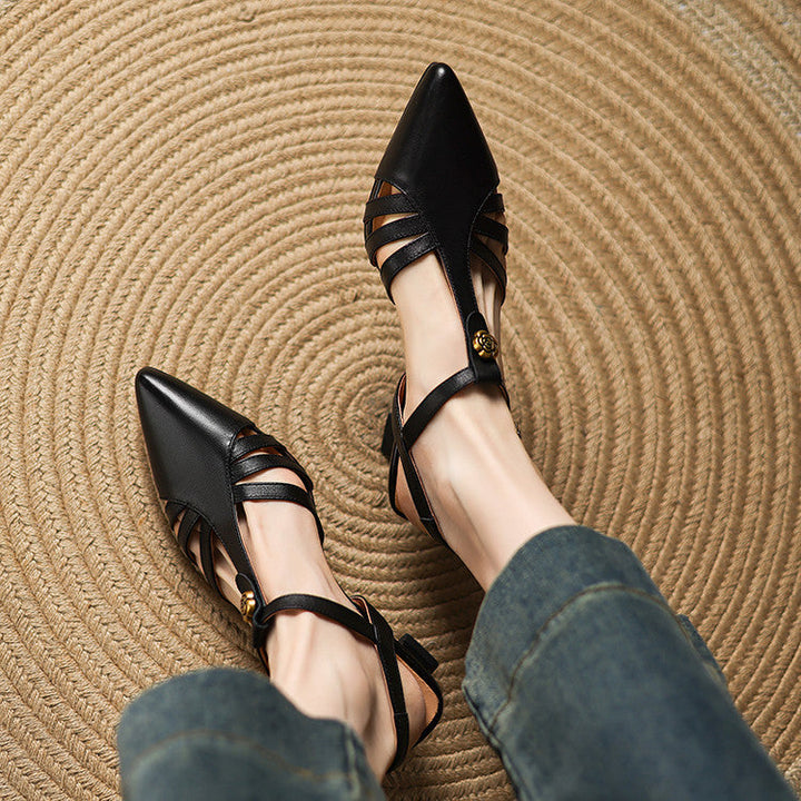 Viara Genuine Leather Heels  Liora Lane Boutique