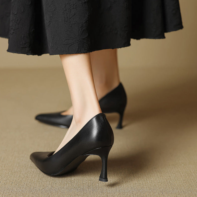 Noira Genuine Leather Heels  Liora Lane Boutique