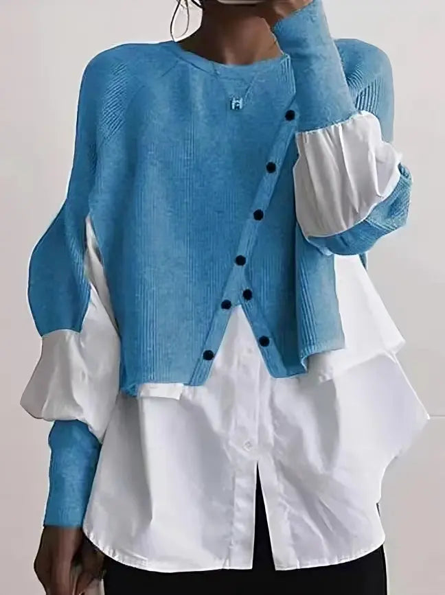 Layered Button Accent Blouse Jasmine's Boutique Australia
