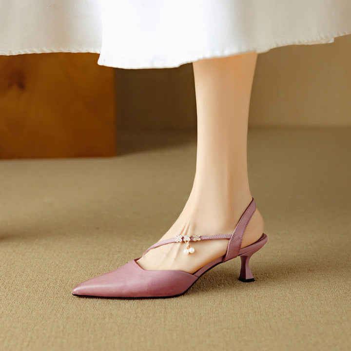 Dahlia Genuine Leather Heels  Liora Lane Boutique  Lilac / 9.5 119.99