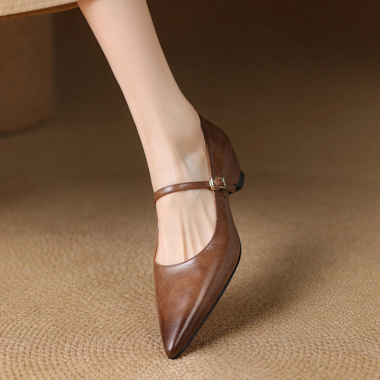 Felcia Genuine Leather Heels  Liora Lane Boutique