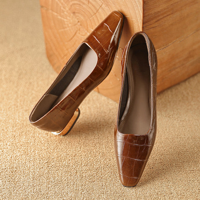 Celene Genuine Leather Heels  Liora Lane Boutique