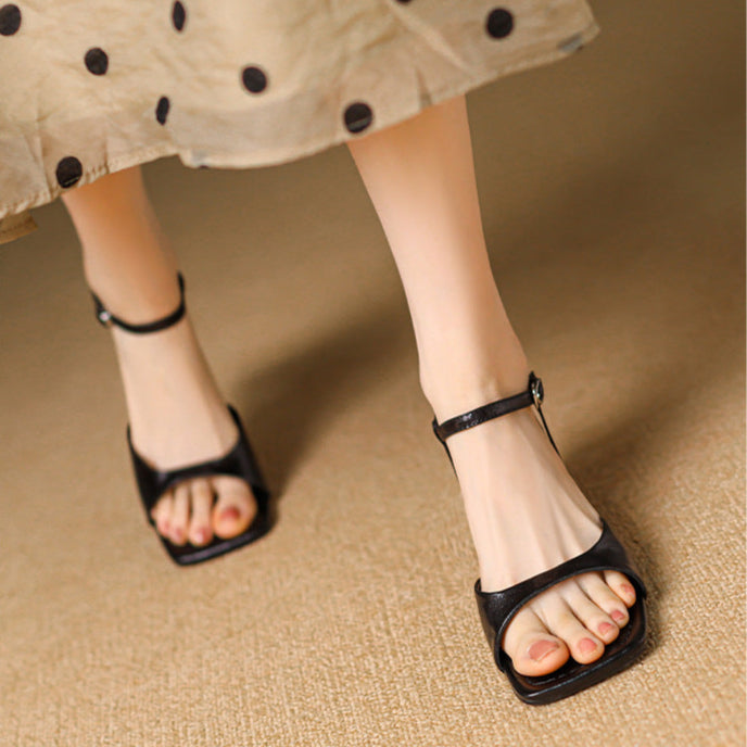 Ruby Genuine Leather Sandals  Liora Lane Boutique  Black / 10.5 79.99