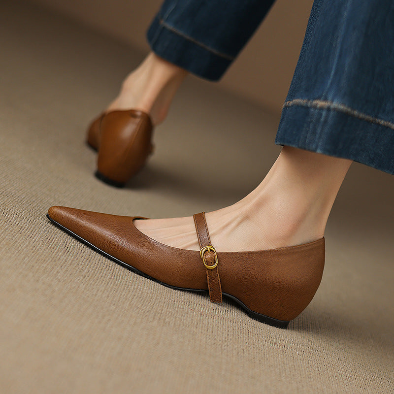 Delia Genuine Leather Heels  Liora Lane Boutique