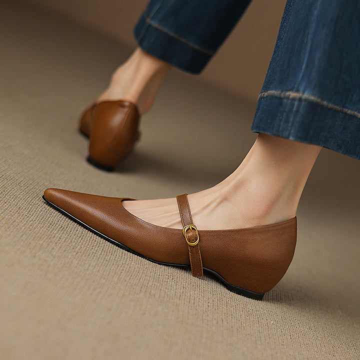 Delia Genuine Leather Heels  Liora Lane Boutique