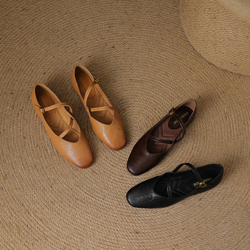 Norie Genuine Leather Flats  Liora Lane Boutique