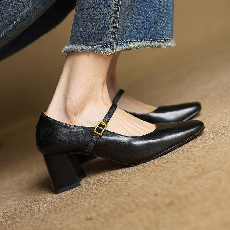 Lenara Genuine Leather Heels  Liora Lane Boutique