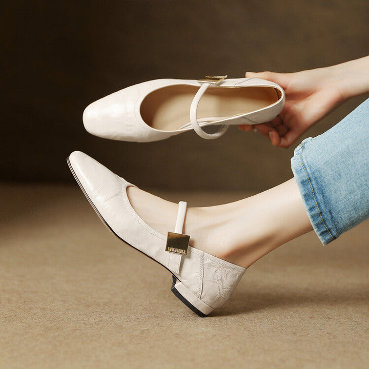 Melona Genuine Leather Pumps  Liora Lane Boutique  Beige / 9.5 119.99