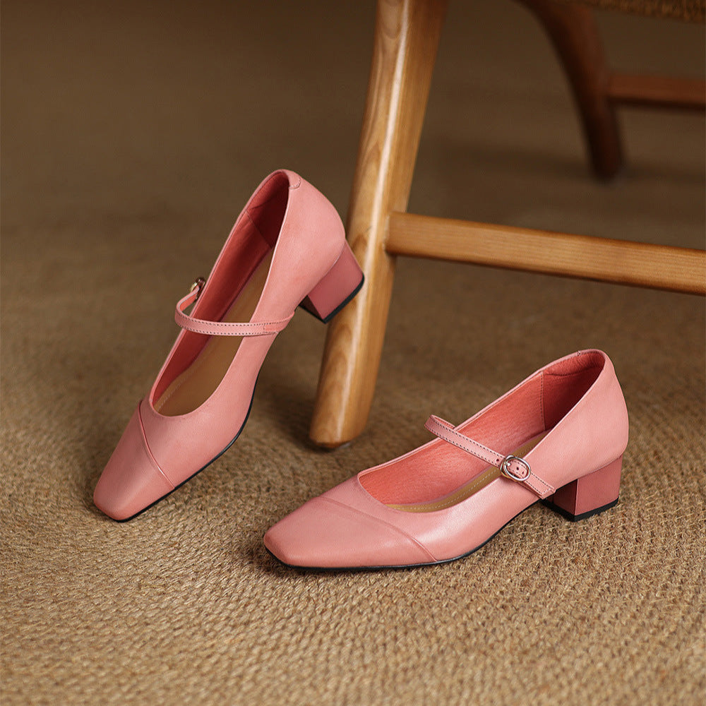 Clarette Genuine Leather Heels  Liora Lane Boutique