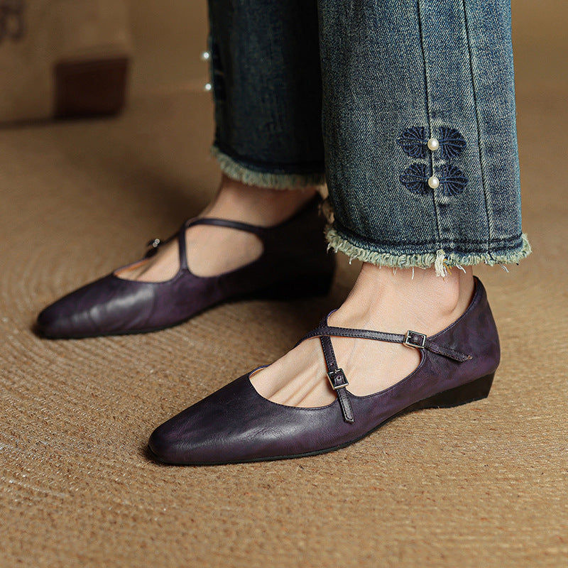 Eclan Genuine Leather Flats  Liora Lane Boutique