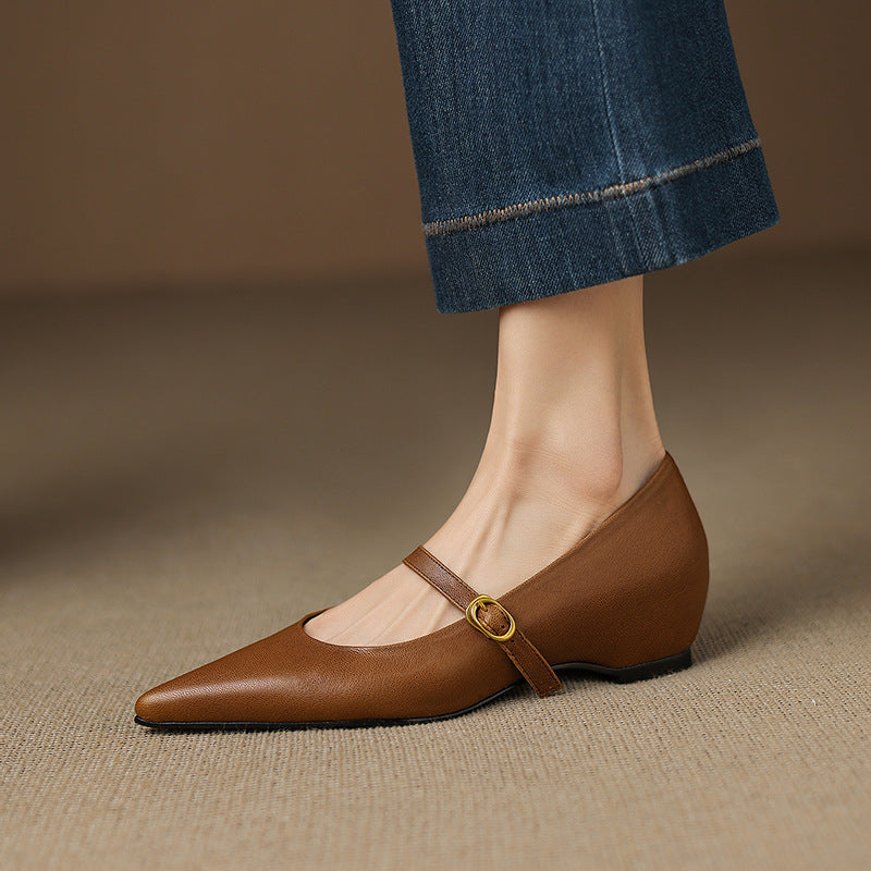 Delia Genuine Leather Heels  Liora Lane Boutique