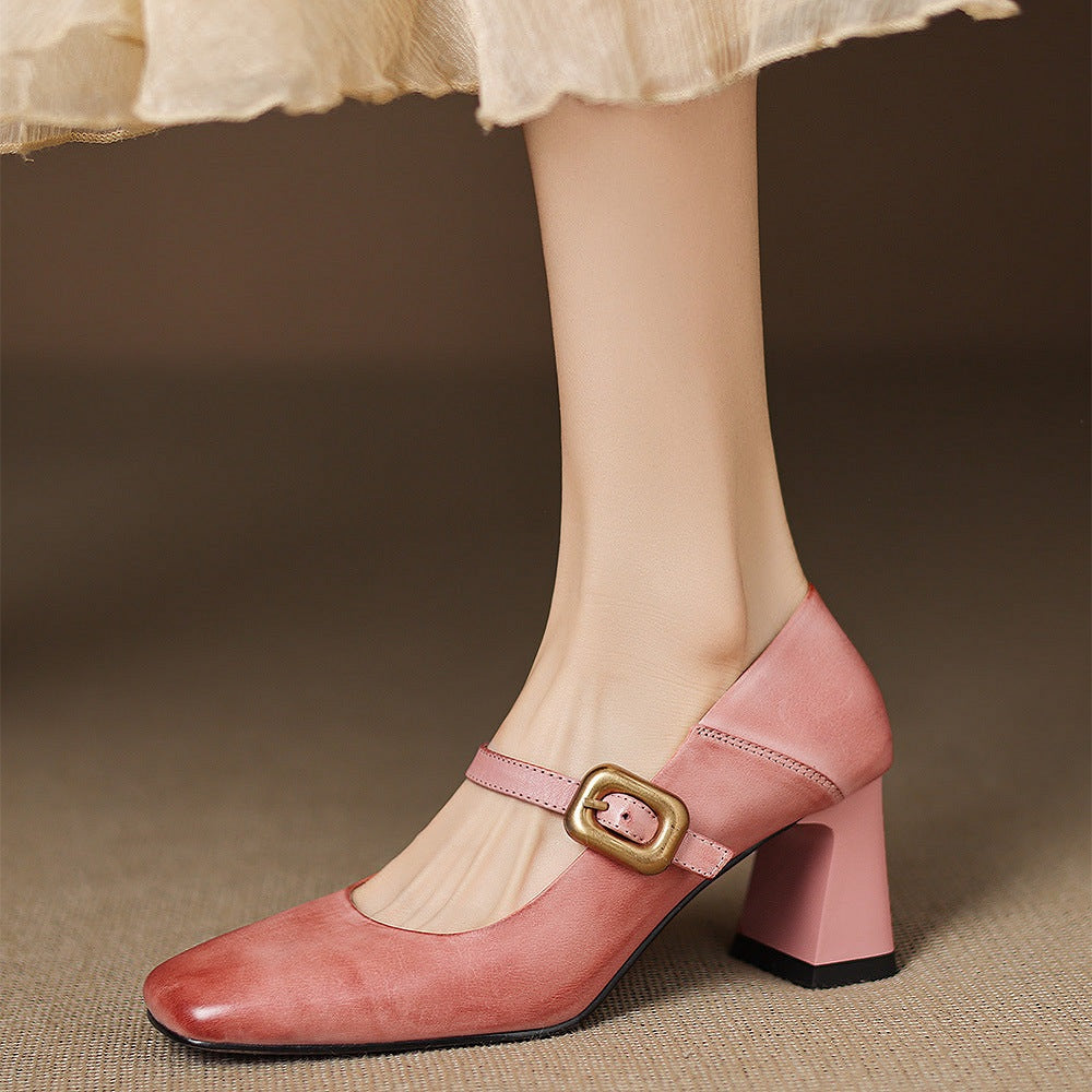 Kelis Genuine Leather Heels  Liora Lane Boutique