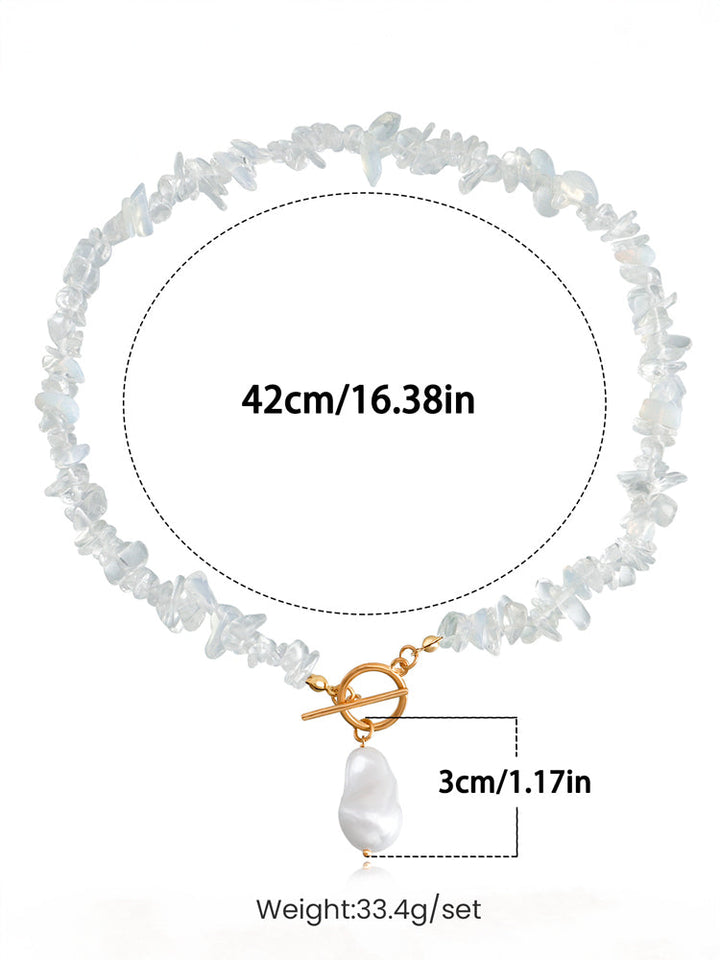 Coral Chip & Pearl Necklace Statement Jasmine's Boutique Australia
