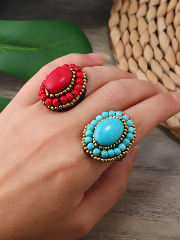 Turquoise Weave Ring Jasmine's Boutique Australia