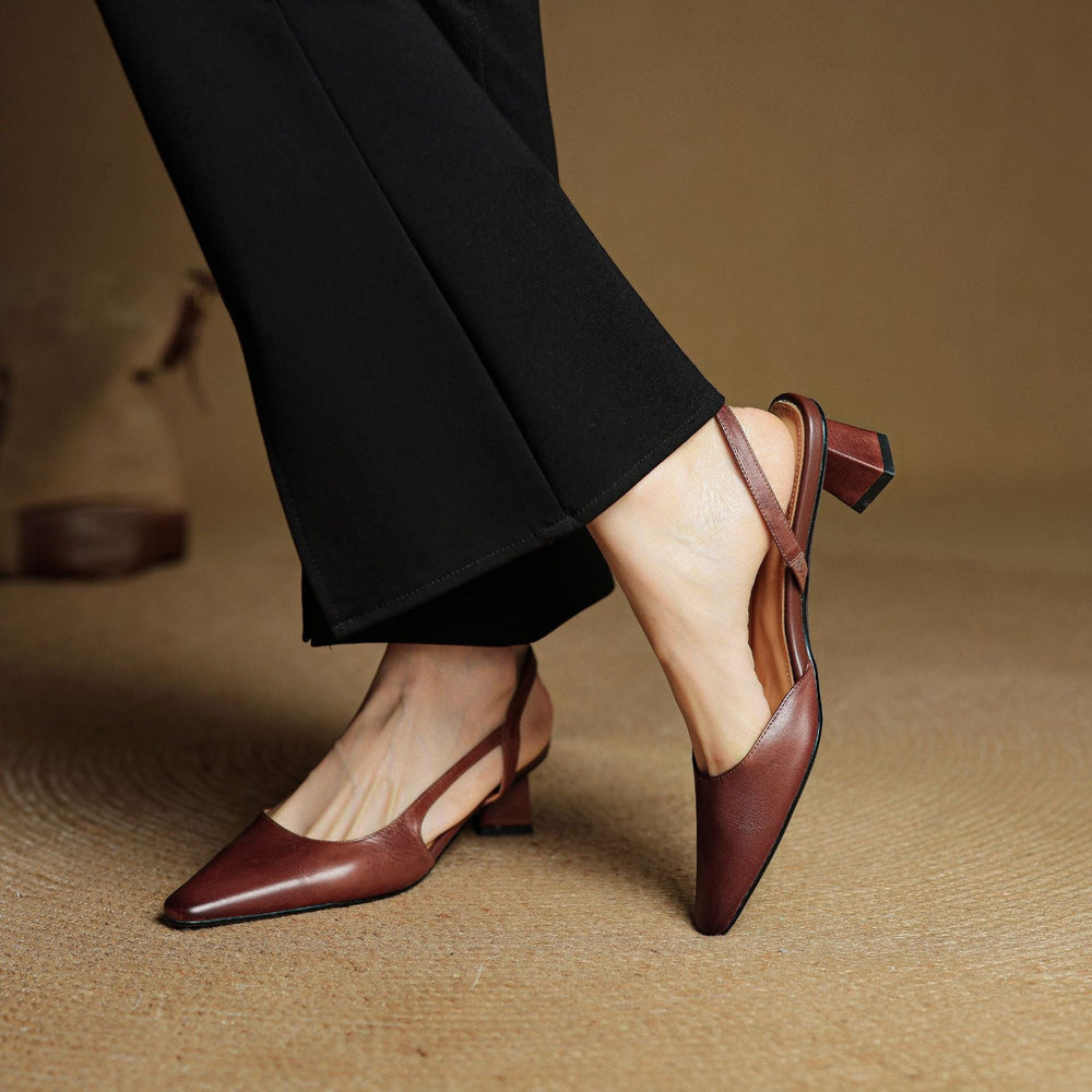 Elle Genuine Leather Heels  Liora Lane Boutique