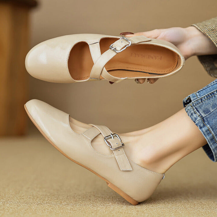 Nyra Genuine Leather Shoes  Liora Lane Boutique  Apricot / 9.5 109.99