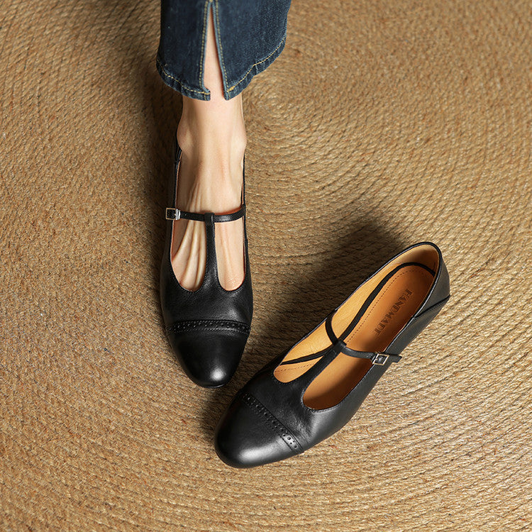 Graneth Genuine Leather Flats  Liora Lane Boutique
