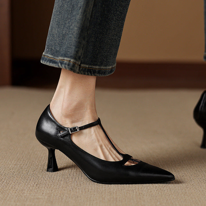 Marve Genuine Leather Pumps  Liora Lane Boutique  Black / 9.5 119.99